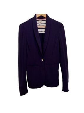 Hatley blazer perfect fit jersey cardigan blue purple small button front